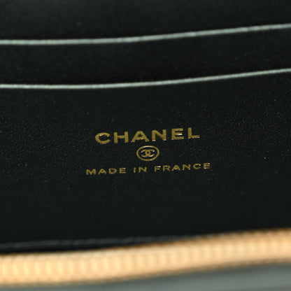 Chanel Iridescent Lambskin Quilted Small Top Handle Vanity Case With Chain Green 6 of 10