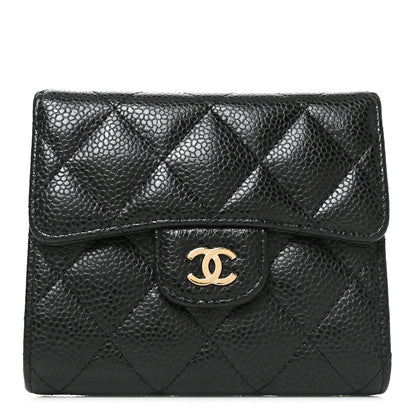 Chanel Caviar Quilted Compact Flap Wallet Black 1 of 9