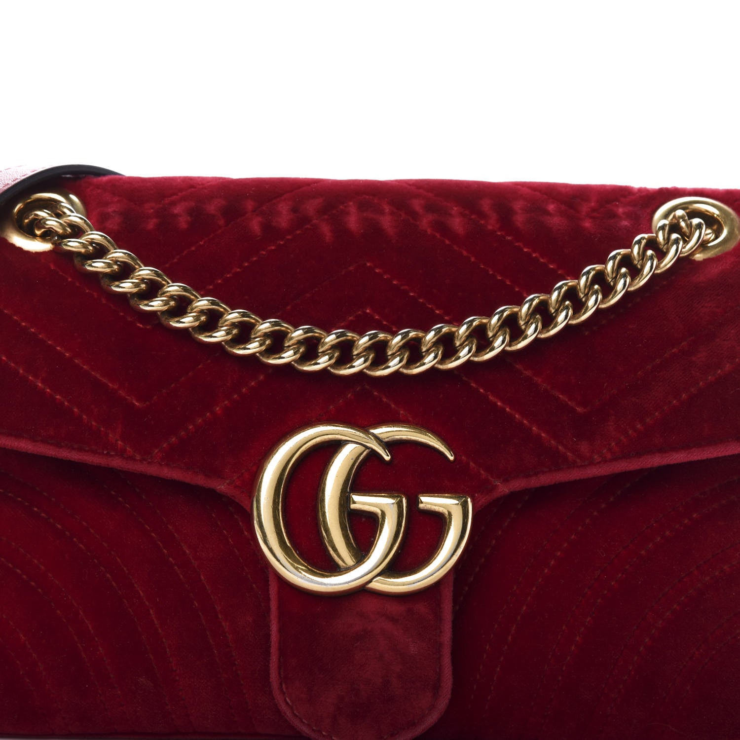Gucci Velvet Matelasse Small GG Marmont Shoulder Bag Fuchsia Violet Cyclamen 18 of 18