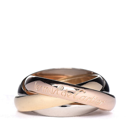 Cartier 18K Pink Yellow White Gold Classic Les Must De Trinity Ring 51 5.75 1 of 5