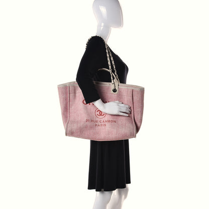 Chanel Canvas Medium Deauville Tote Pink 2 of 15