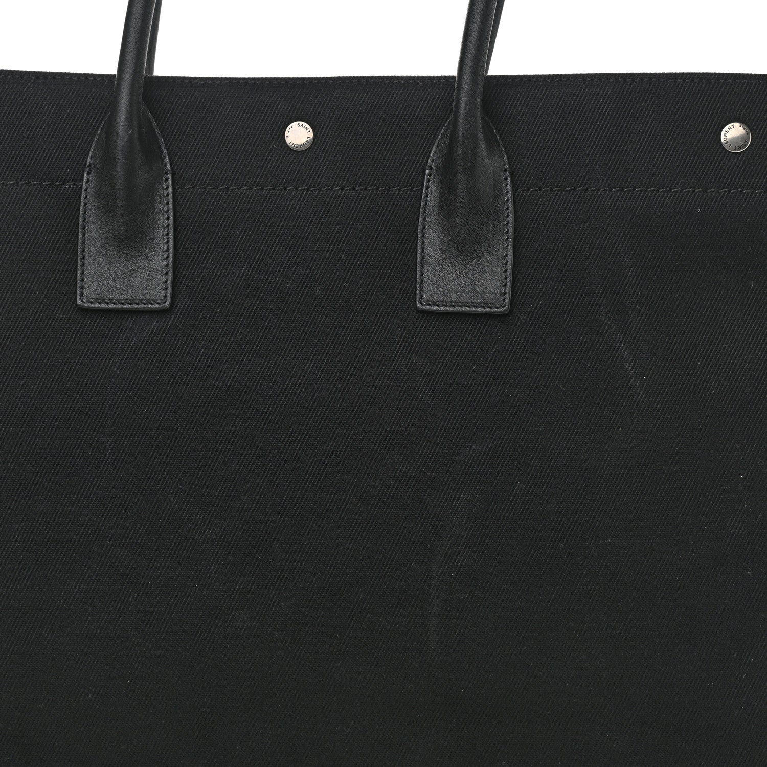 Saint Laurent Linen Calfskin Rive Gauche Tote Black 8 of 10