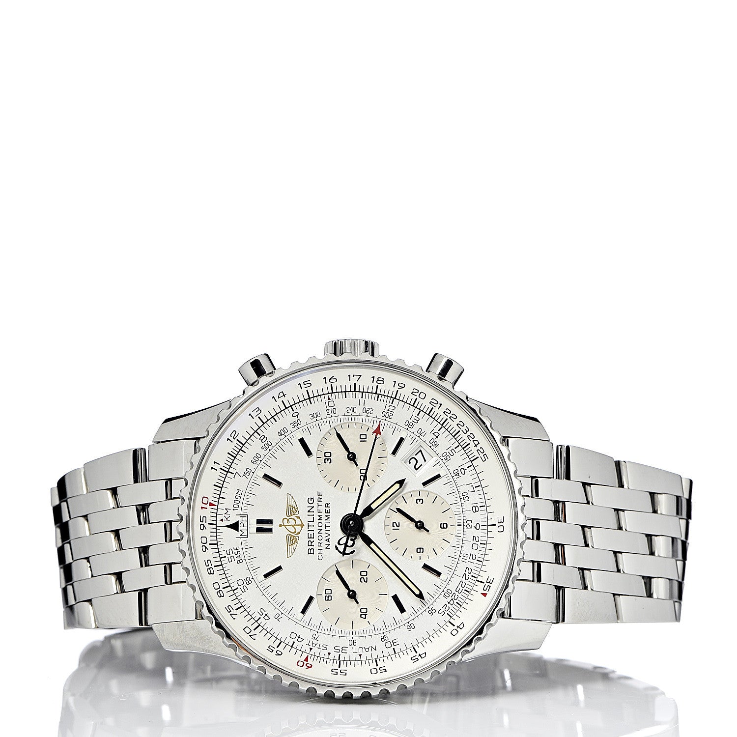 Breitling Stainless Steel 42mm Navitimer Chronograph Automatic Watch White A23322 3 of 7