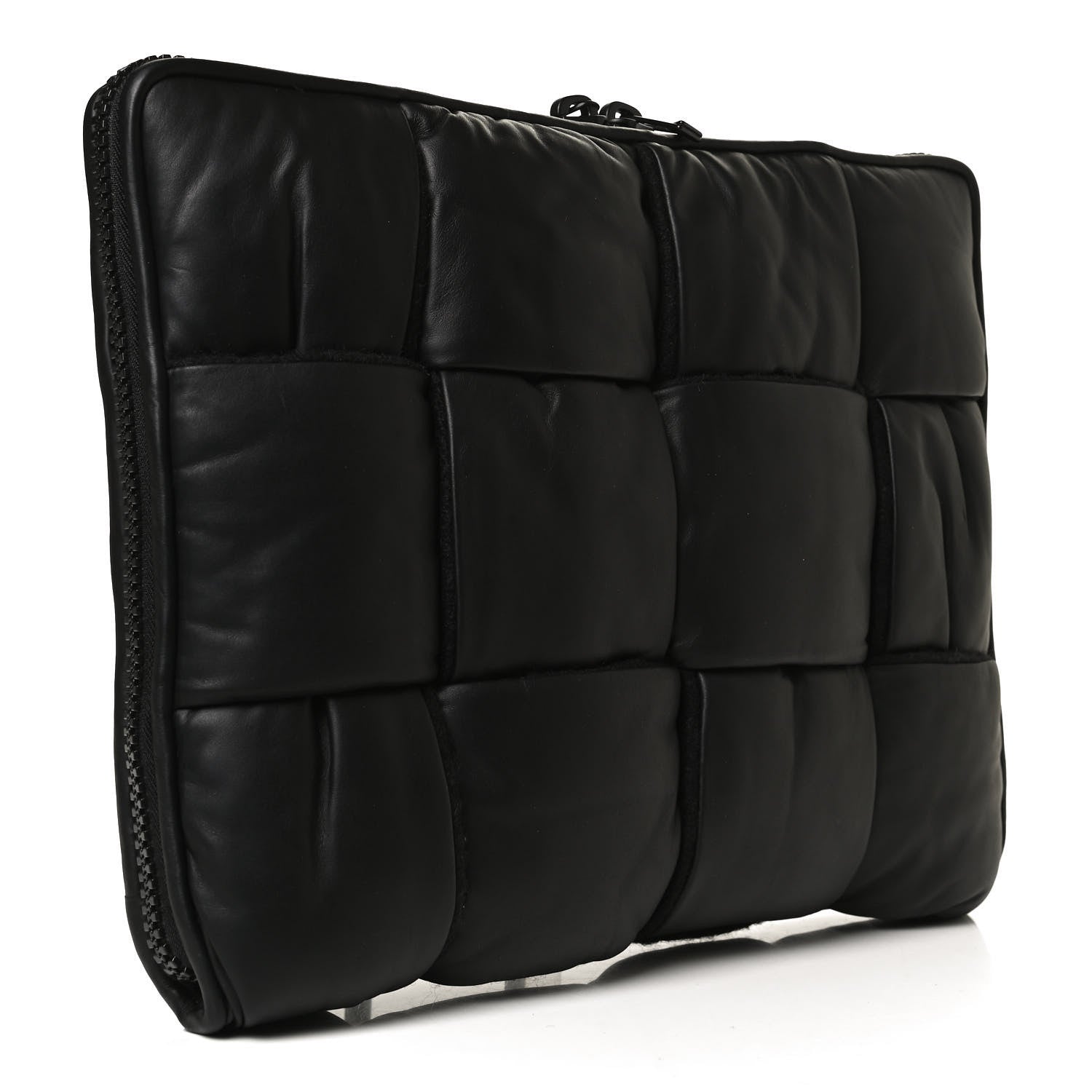 Bottega Veneta Calfskin Maxi Intrecciato Puffy Laptop Pouch Black 3 of 10