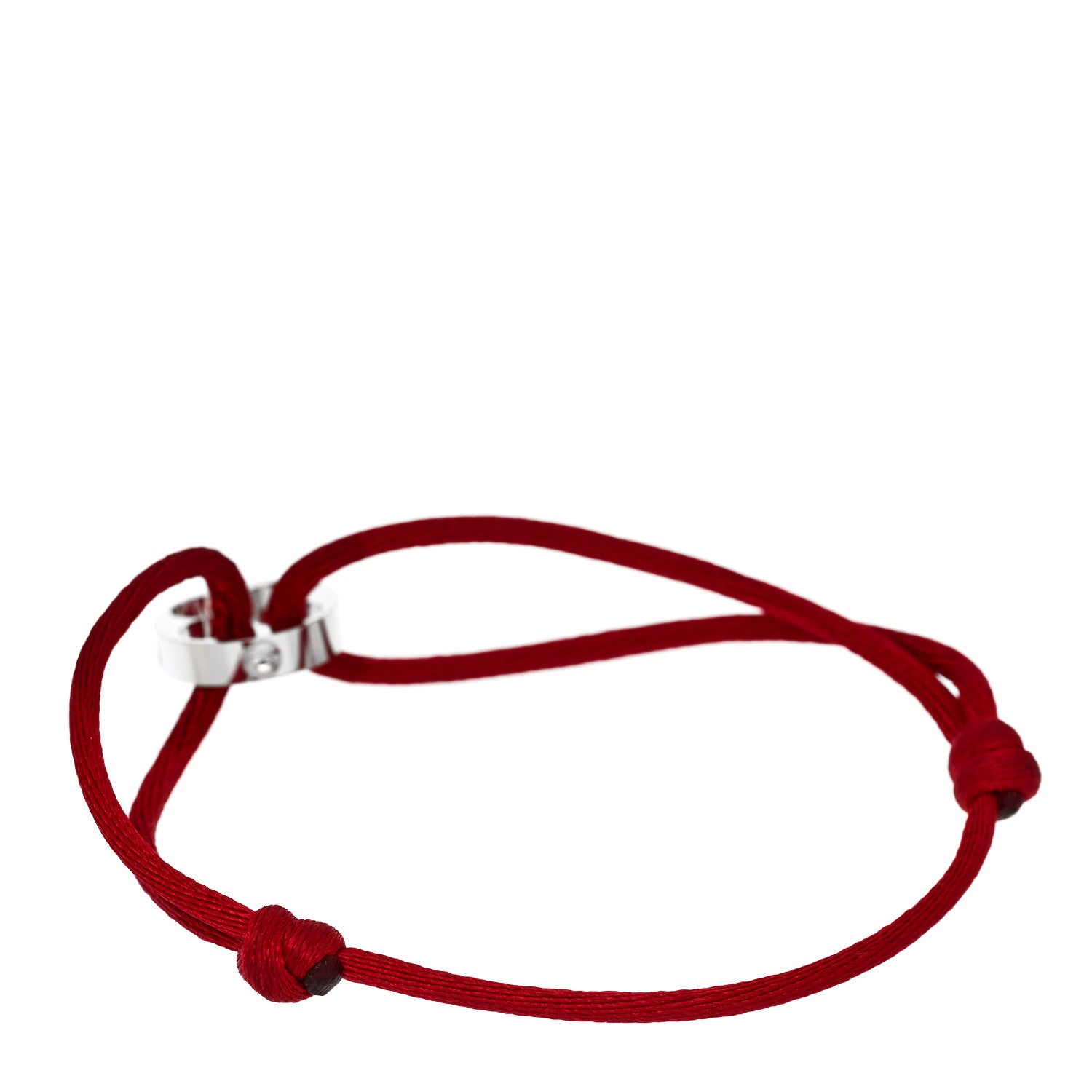 Louis Vuitton 18K White Gold Cord Empreinte Adjustable Bracelet Red 2 of 3