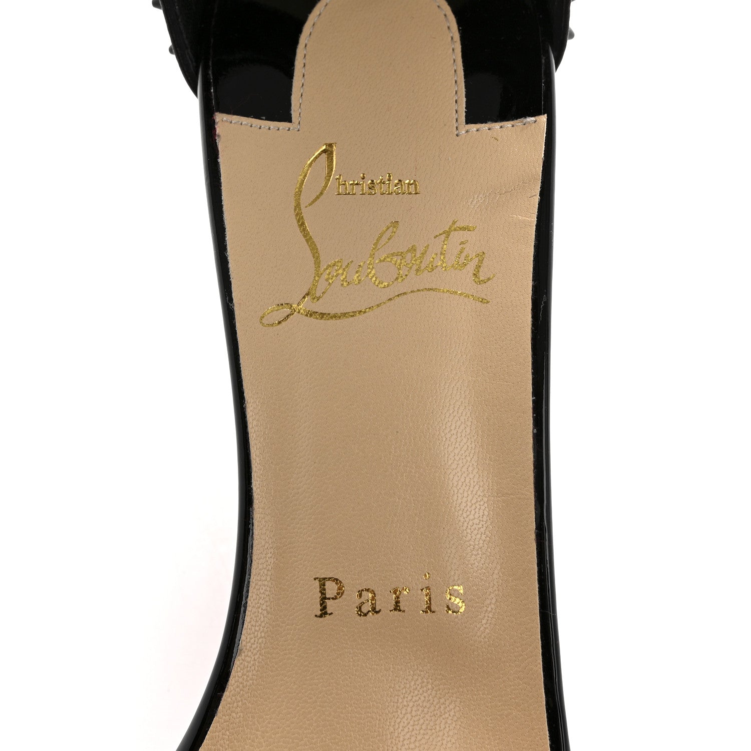 Christian Louboutin Patent Nappa Trezanita 70 Ankle Strap Sandals 37.5 Black 7 of 12
