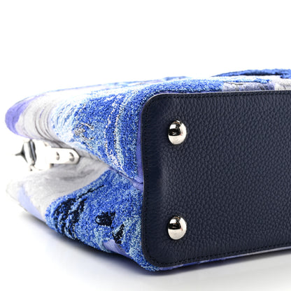 Louis Vuitton Taurillon Donna Huanca Capucines MM Blue 10 of 11
