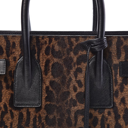Saint Laurent Calf Hair Leopard Print Small Sac De Jour Black 9 of 11