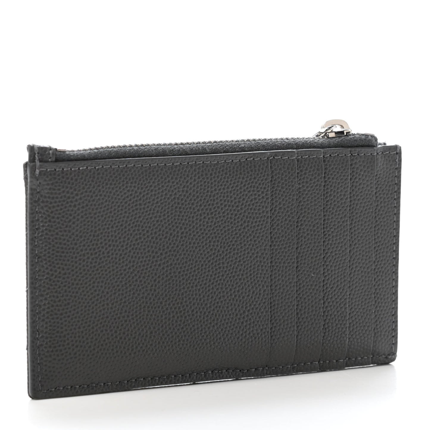 Grain De Poudre Matelasse Chevron Monogram Fragments Zippered Card Case Coal