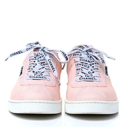 Chanel Canvas Womens Sneakers 38.5 Light Pink 3 of 8