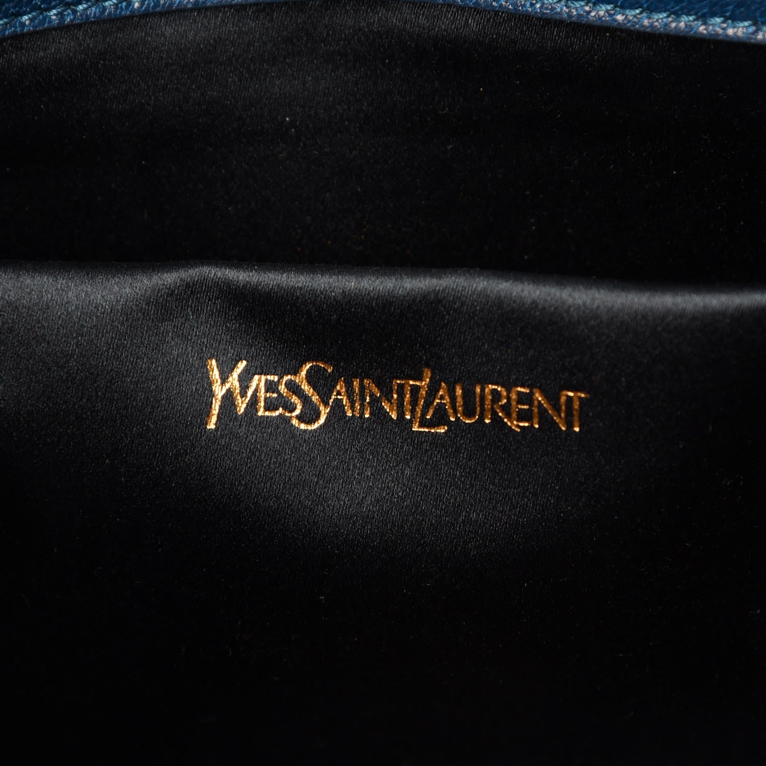 Saint Laurent Calfskin Large Belle De Jour Clutch Blue 6 of 8