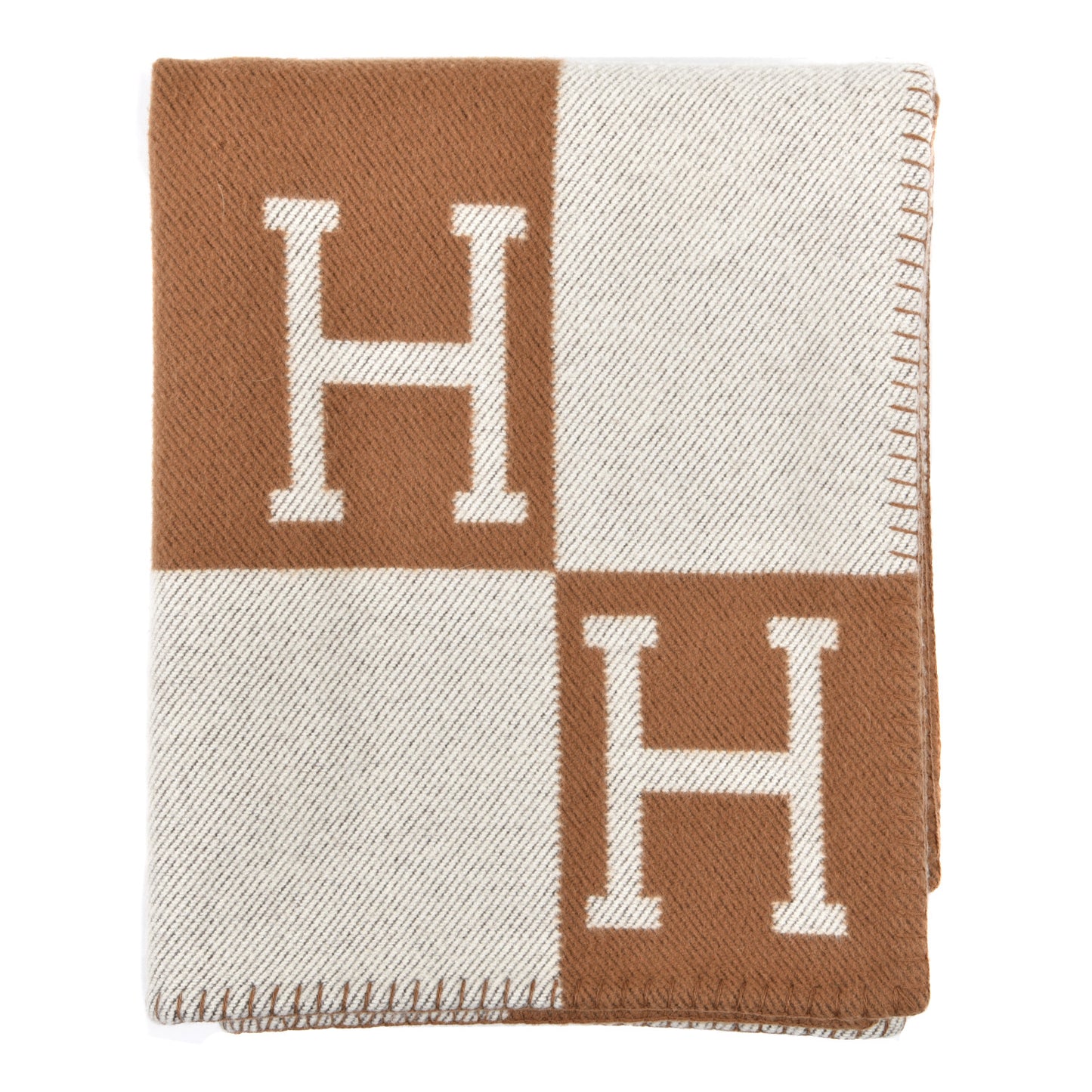Wool Cashmere Avalon Blanket Ecru Camel