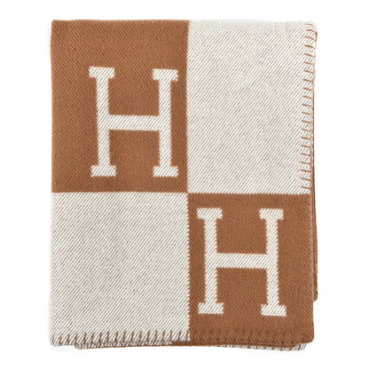 Hermes Wool Cashmere Avalon Blanket Ecru Camel 1 of 3