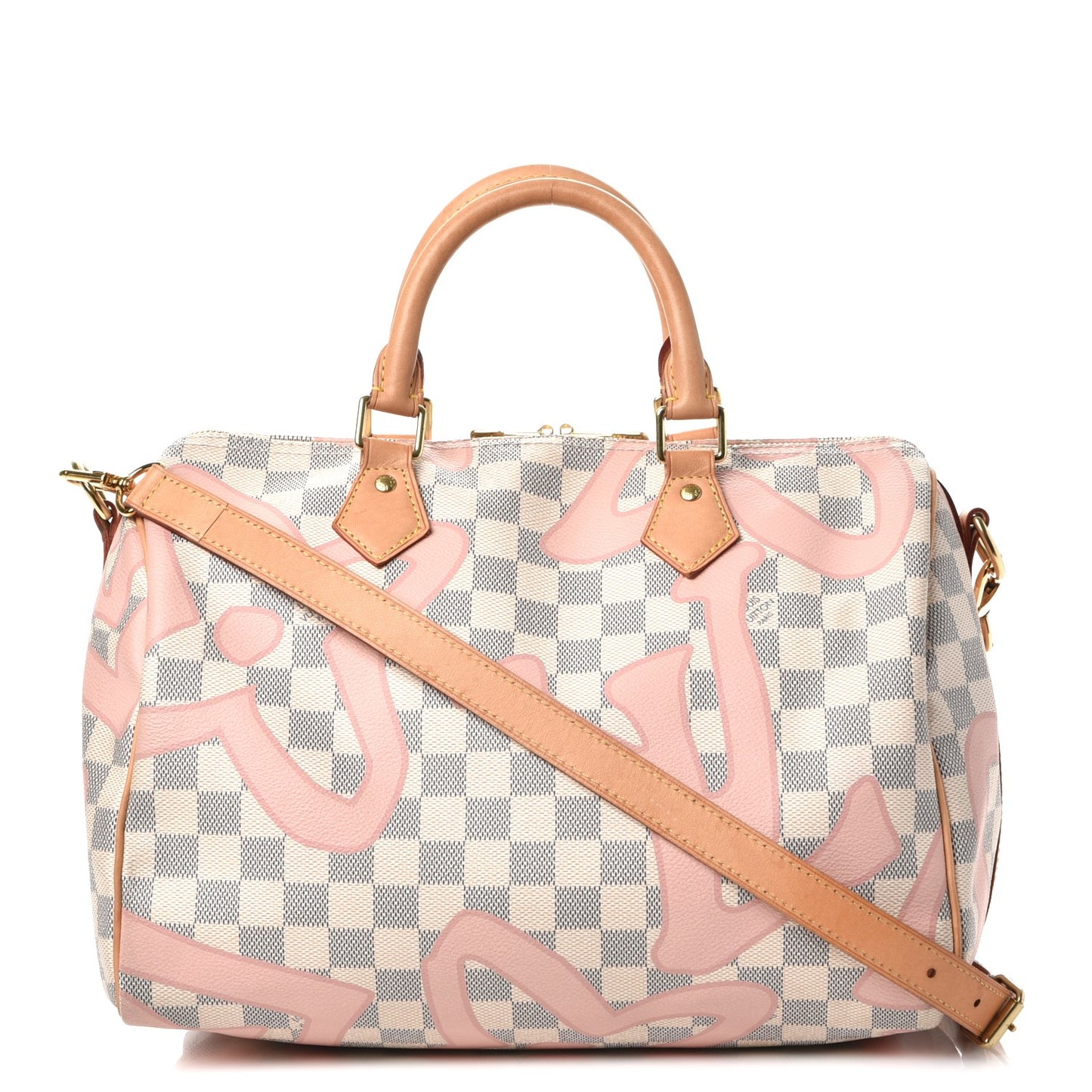Damier Azur Tahitienne Speedy Bandouliere 30 Rose Ballerine