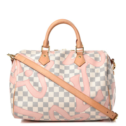 Louis Vuitton Damier Azur Tahitienne Speedy Bandouliere 30 Rose Ballerine 1 of 11