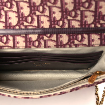 Christian Dior Oblique Saddle Chain Pouch Burgundy 5 of 8