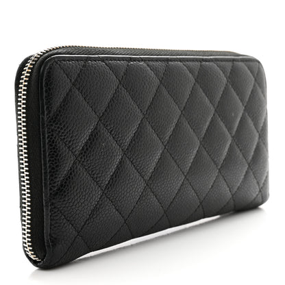Chanel Caviar Quilted Large Gusset Zip Around Wallet Black 3 of 15