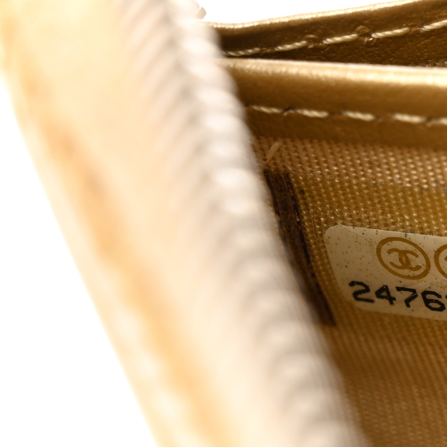 Metallic Lambskin Star Embossed Medium Zip Around Wallet Gold