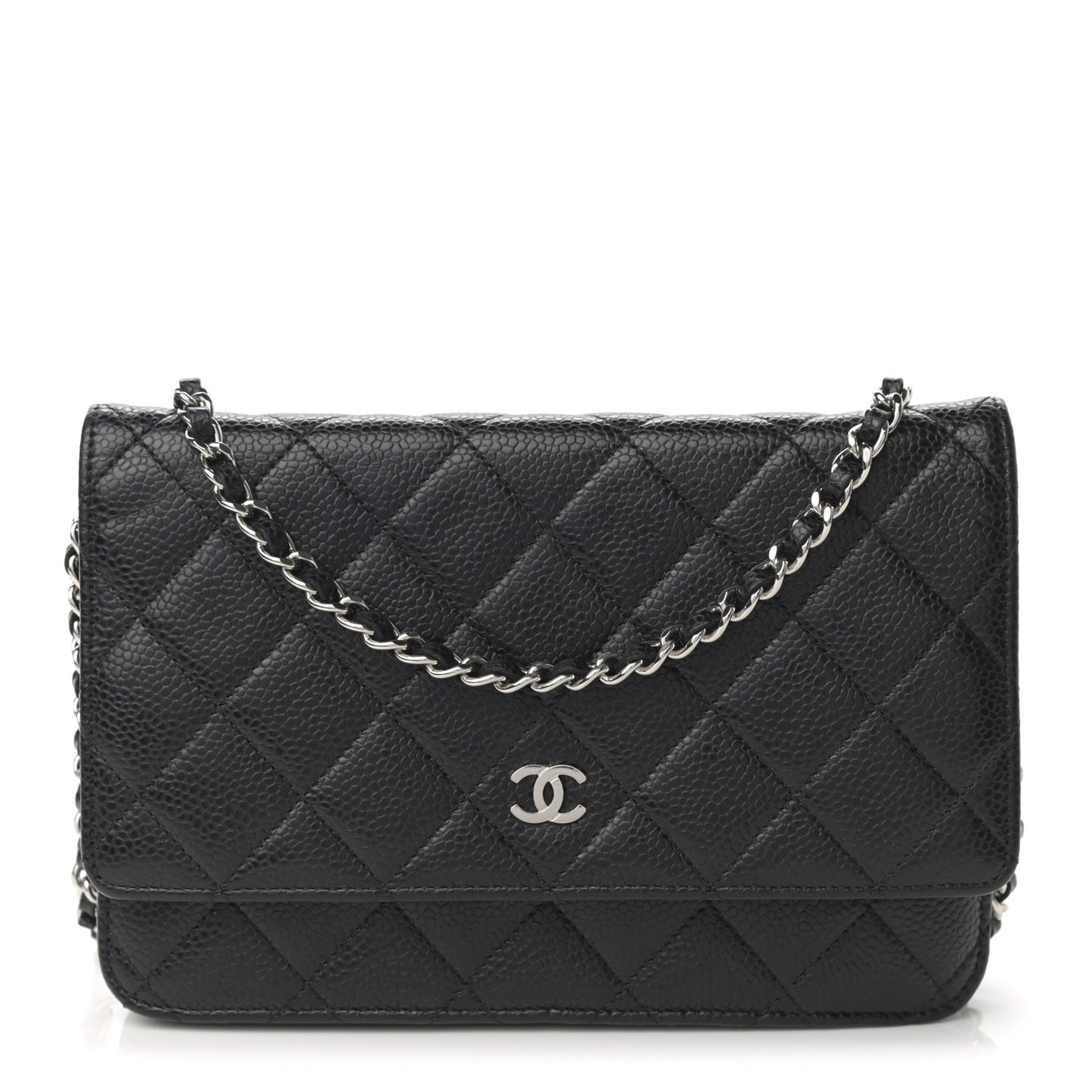 Caviar Quilted Wallet On Chain WOC Black