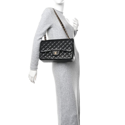 Chanel Caviar Quilted Jumbo Double Flap Black 2 of 13