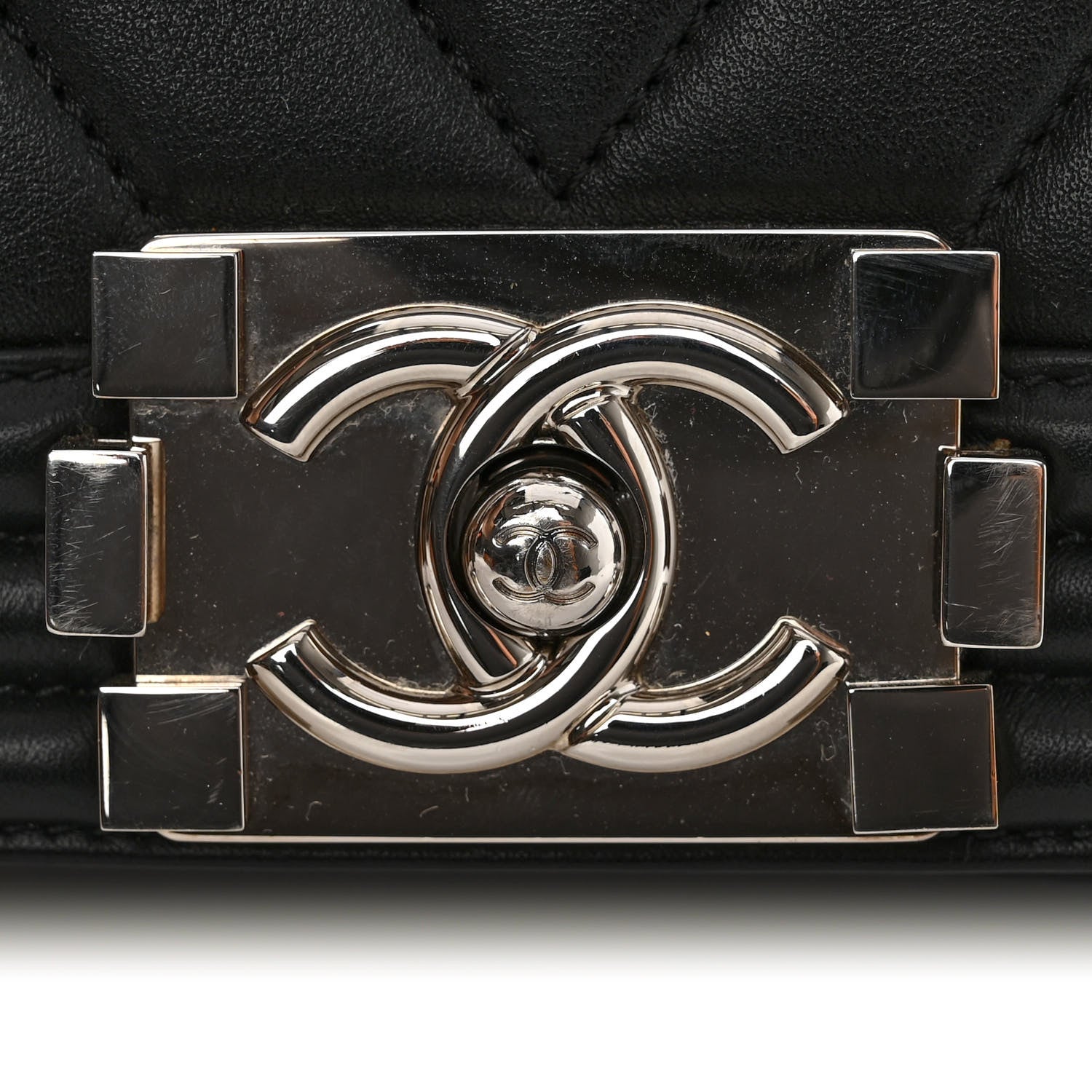 Chanel Calfskin Chevron Quilted New Medium Boy Flap Black 15 of 16