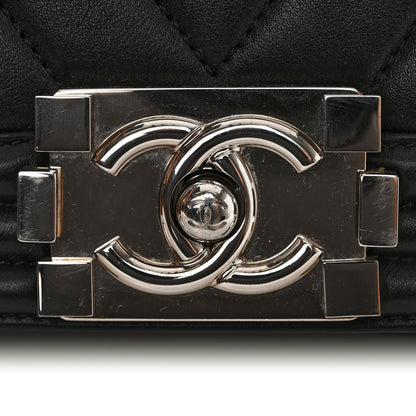 Chanel Calfskin Chevron Quilted New Medium Boy Flap Black 15 of 16