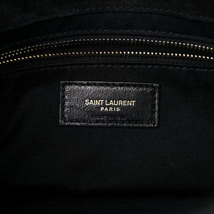 Saint Laurent Metallic Lambskin Calfskin Patchwork Monogram Medium Jamie Black Gold 6 of 10