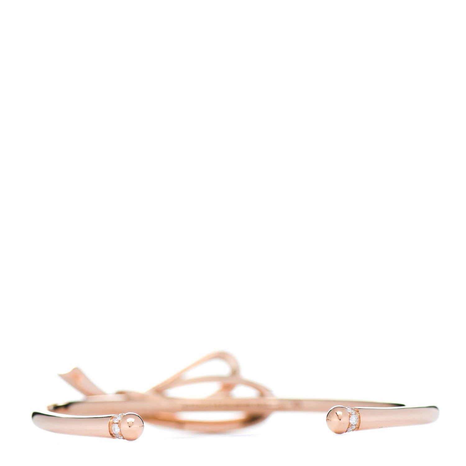 Tiffany 18K Rose Gold Diamond Medium Bow Cuff Bracelet 3 of 5