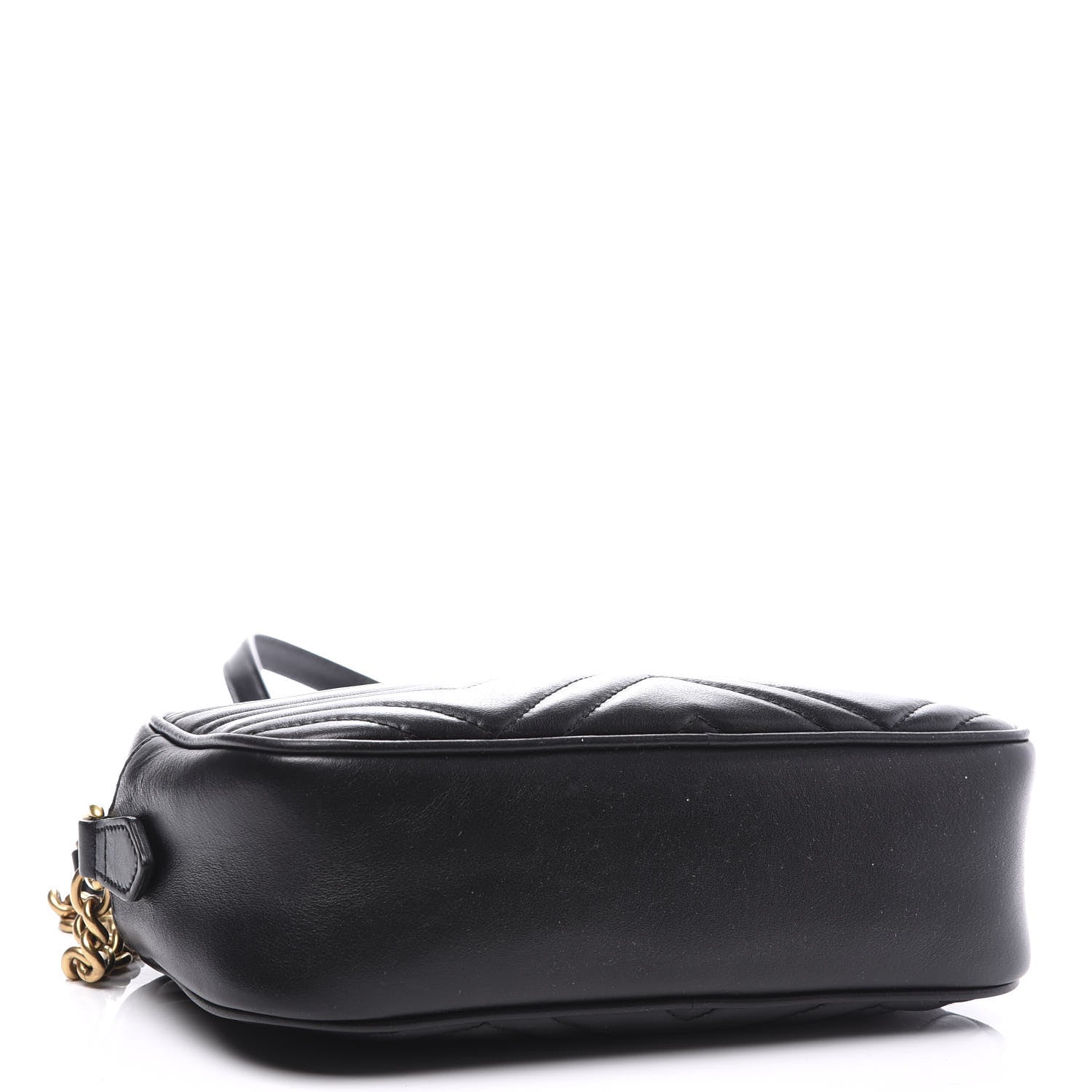 Gucci Calfskin Matelasse Small GG Marmont Chain Shoulder Bag Black 3 of 10