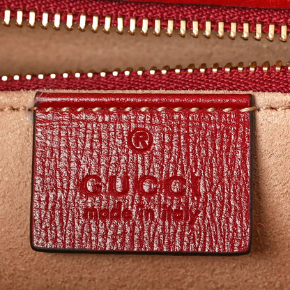 Gucci GG Supreme Monogram Azalea Calfskin Horsebit 1955 Shoulder Bag Beige Ebony New Cherry Red 6 of 10