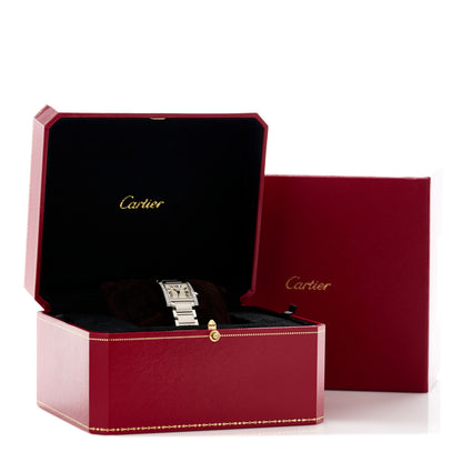 Cartier Stainless Steel Diamond Bezel 20mm Tank Francaise Quartz Watch 5 of 5