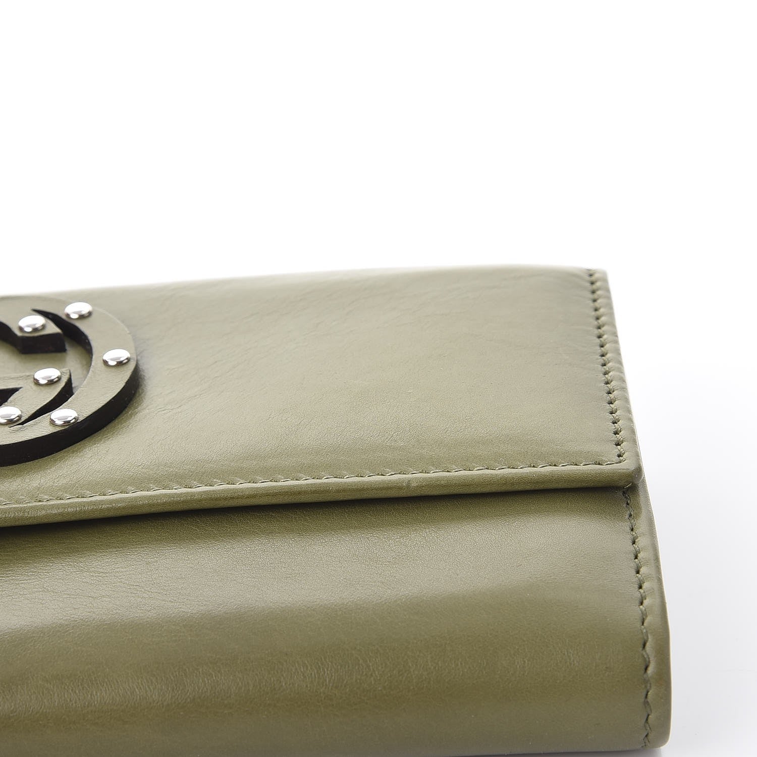 Gucci Calfskin Studded Blondie Continental Wallet Green 12 of 12