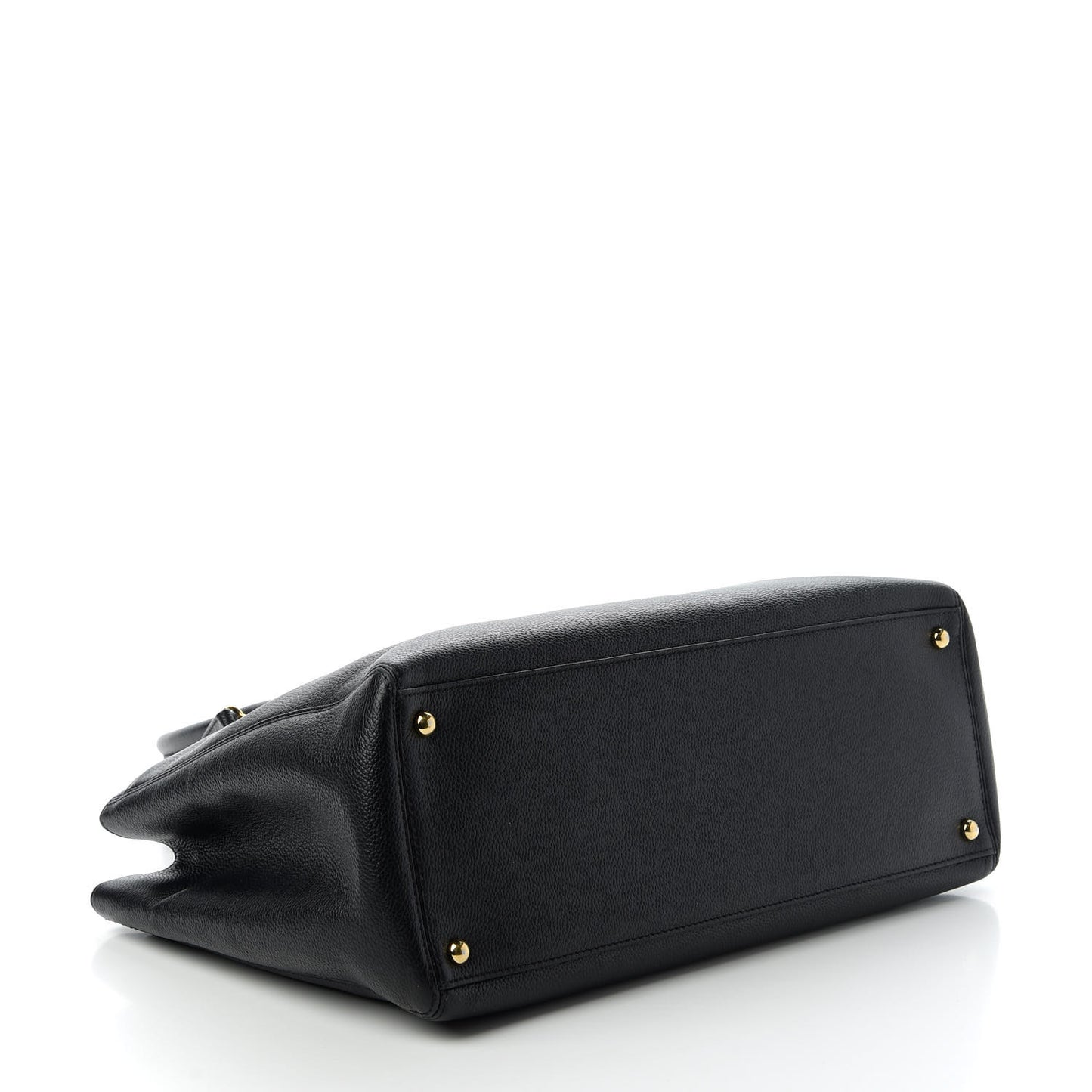 Calfskin Cerf Executive Shopper Tote Black