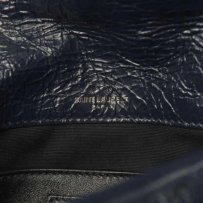 Saint Laurent Crinkled Calfskin Matelasse Monogram Baby Niki Chain Satchel Navy 7 of 11