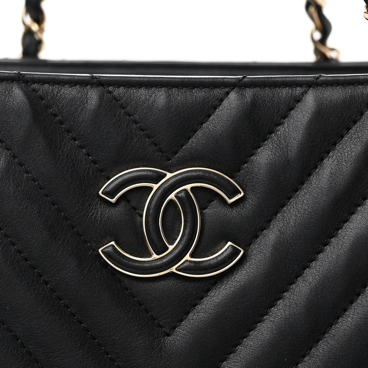 Calfskin Quilted Large Daily Shopping Bag Black