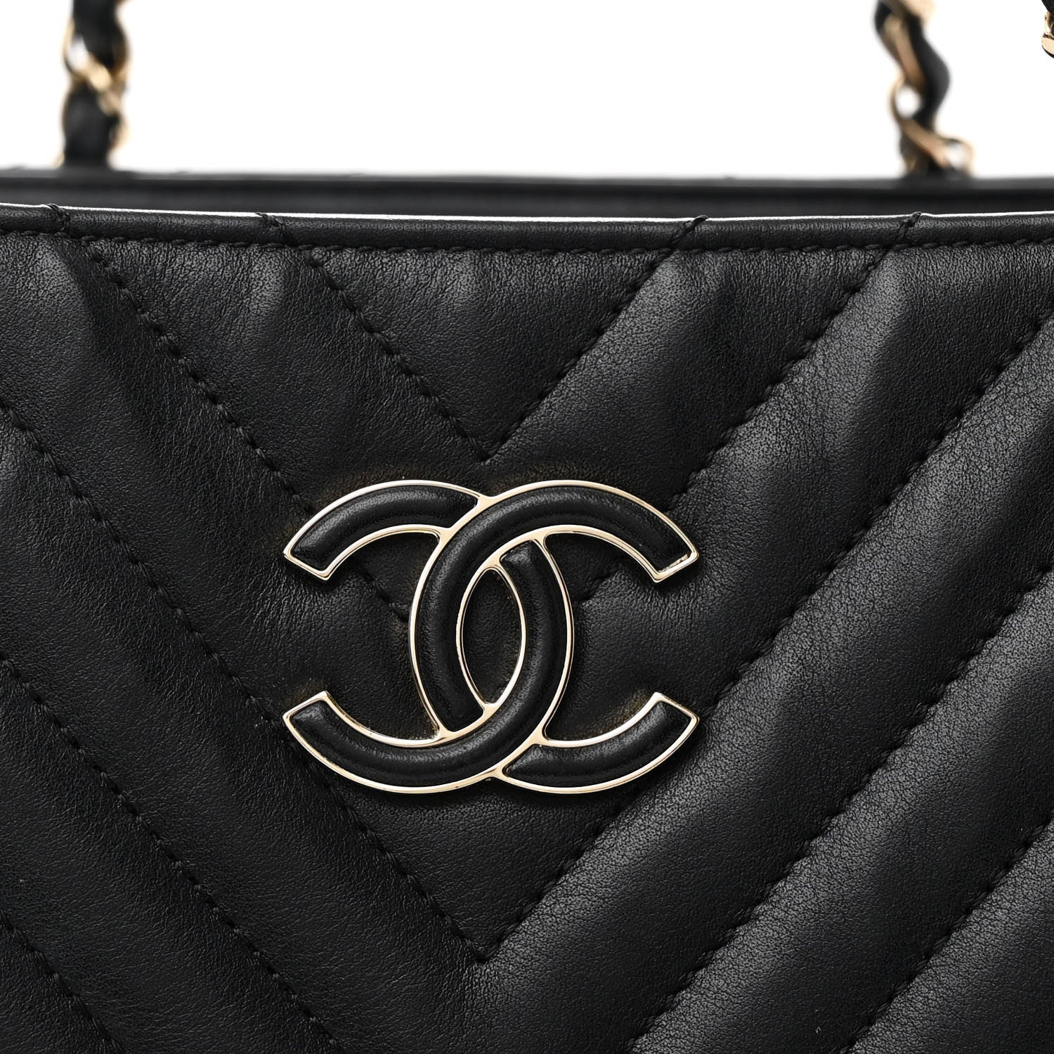 Chanel Calfskin Quilted Large Daily Shopping Bag Black 8 of 13