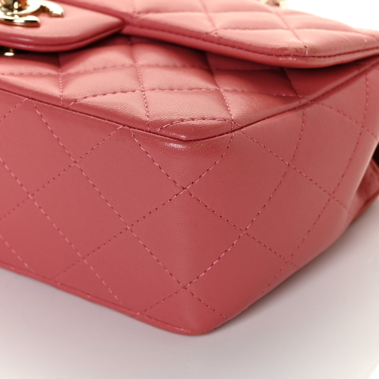 Chanel Lambskin Quilted Valentine Charms Mini Rectangular Flap Pink 9 of 13