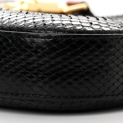 Gucci Snakeskin Small Jackie 1961 Hobo Black Beige 10 of 12