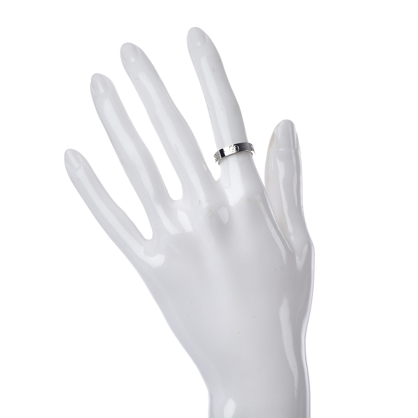 18K White Gold 4mm Icon Thin Band Ring 49 4.75