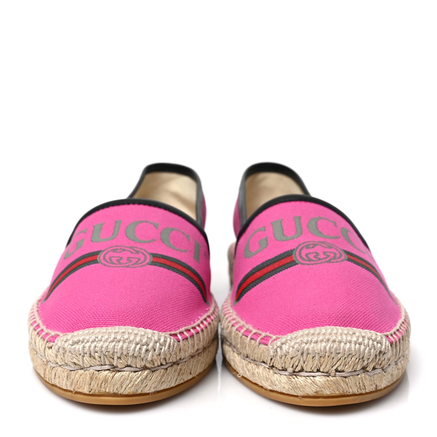 Canvas Logo Espadrilles 38.5 Cyclamen Rose Black