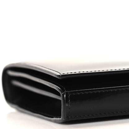 Saint Laurent Glazed Calfskin Cassandre Wallet On Chain WOC Black 8 of 9