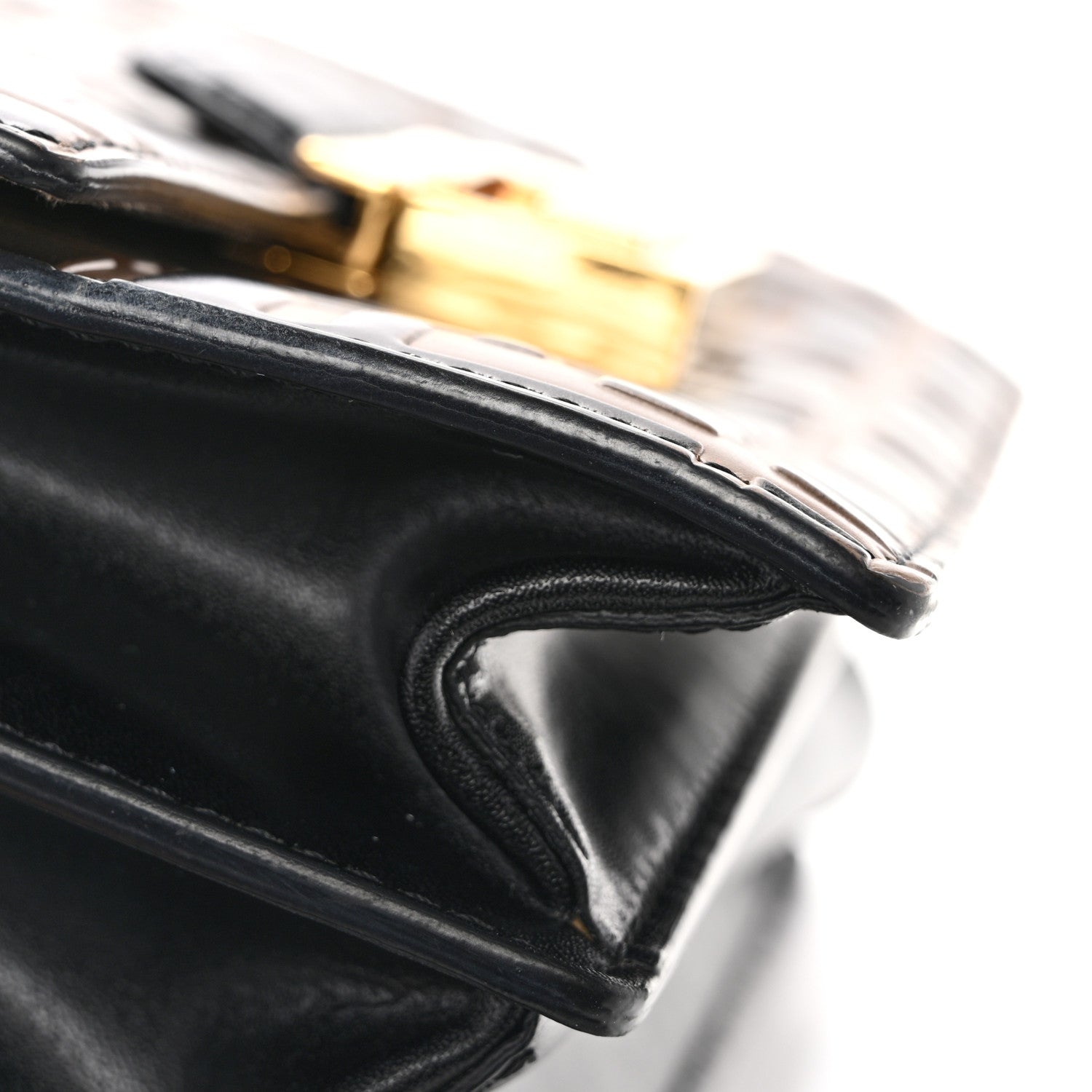 Fendi Vitello Liberty Bi-Color FF 1974 Embossed Small Kan U Shoulder Bag Maya Black 13 of 14