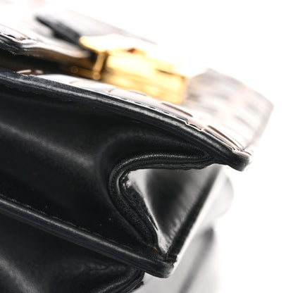 Fendi Vitello Liberty Bi-Color FF 1974 Embossed Small Kan U Shoulder Bag Maya Black 13 of 14