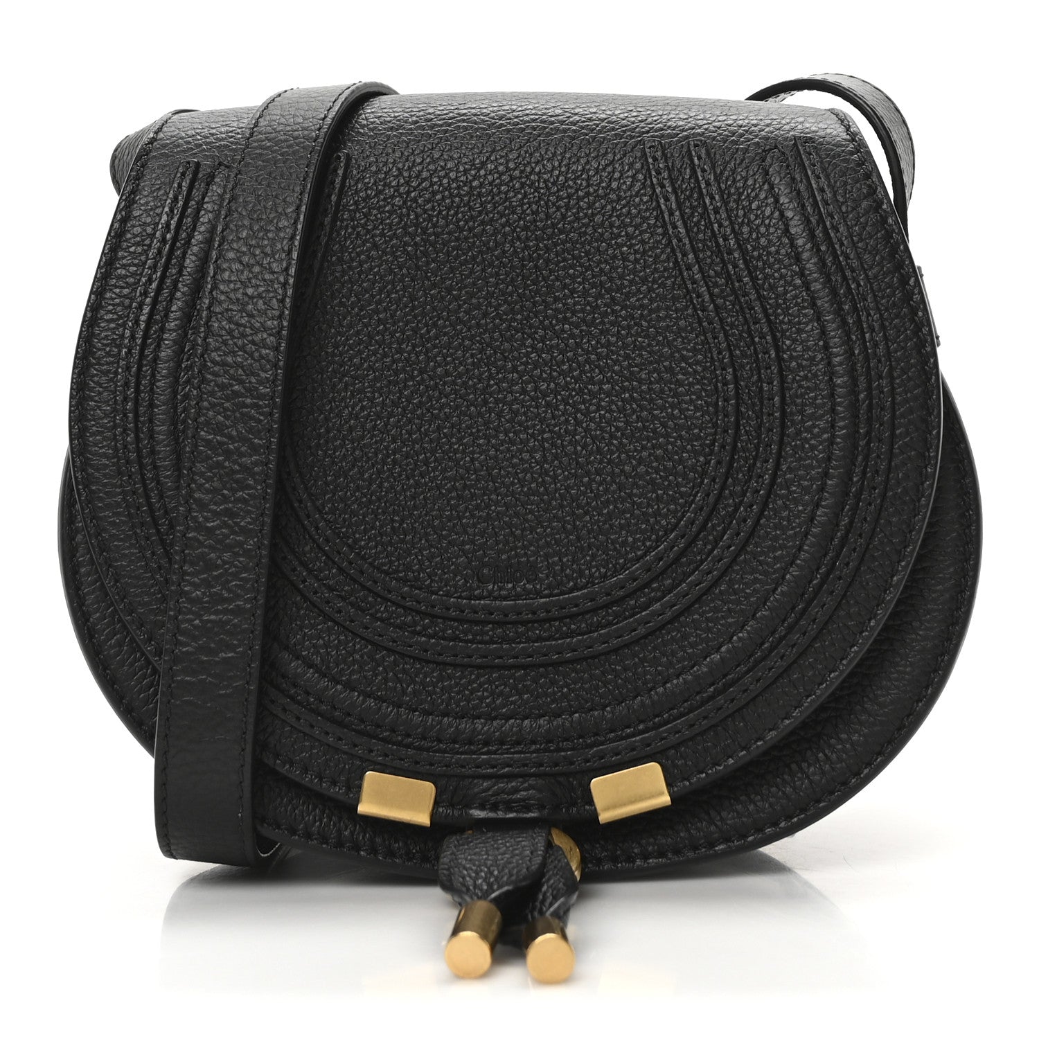 Chloe Calfskin Mini Marcie Round Crossbody Bag Black 1 of 10