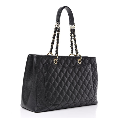 Chanel Caviar Quilted XL Grand Shopping Tote GST Black 3 of 10