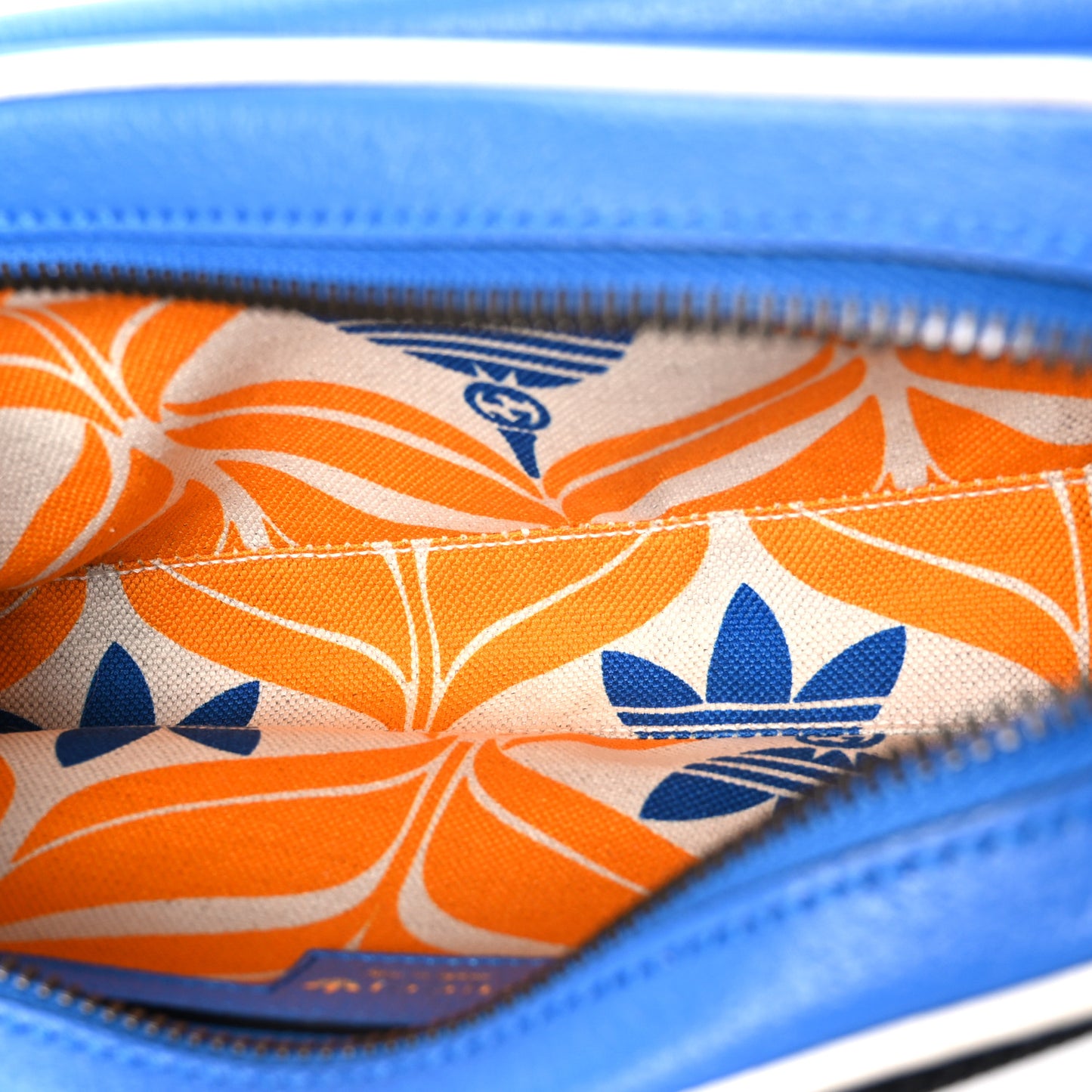 X ADIDAS Textured Dollar Calfskin Belt Bag Blue