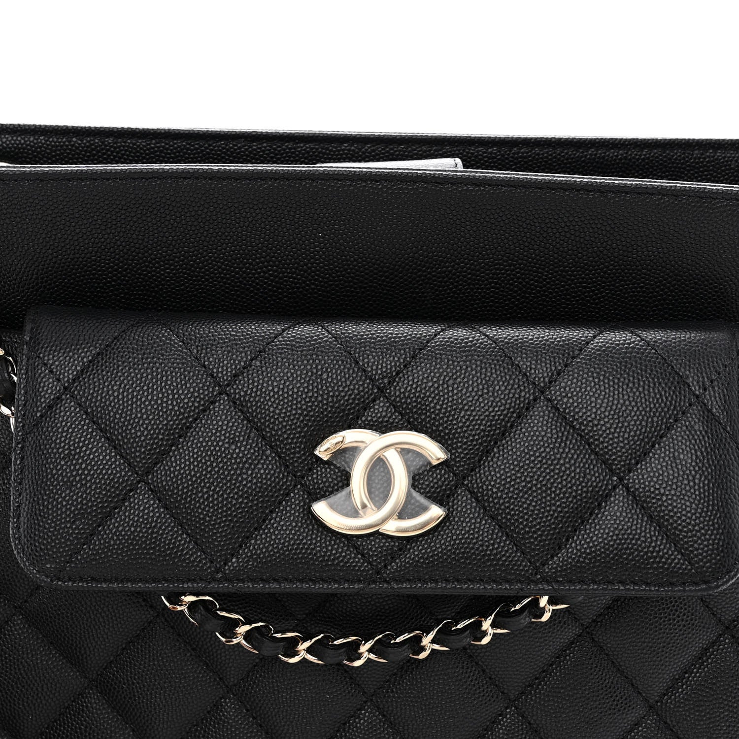 Chanel Caviar Quilted In Out Flap Shopping Tote Black 11 of 12