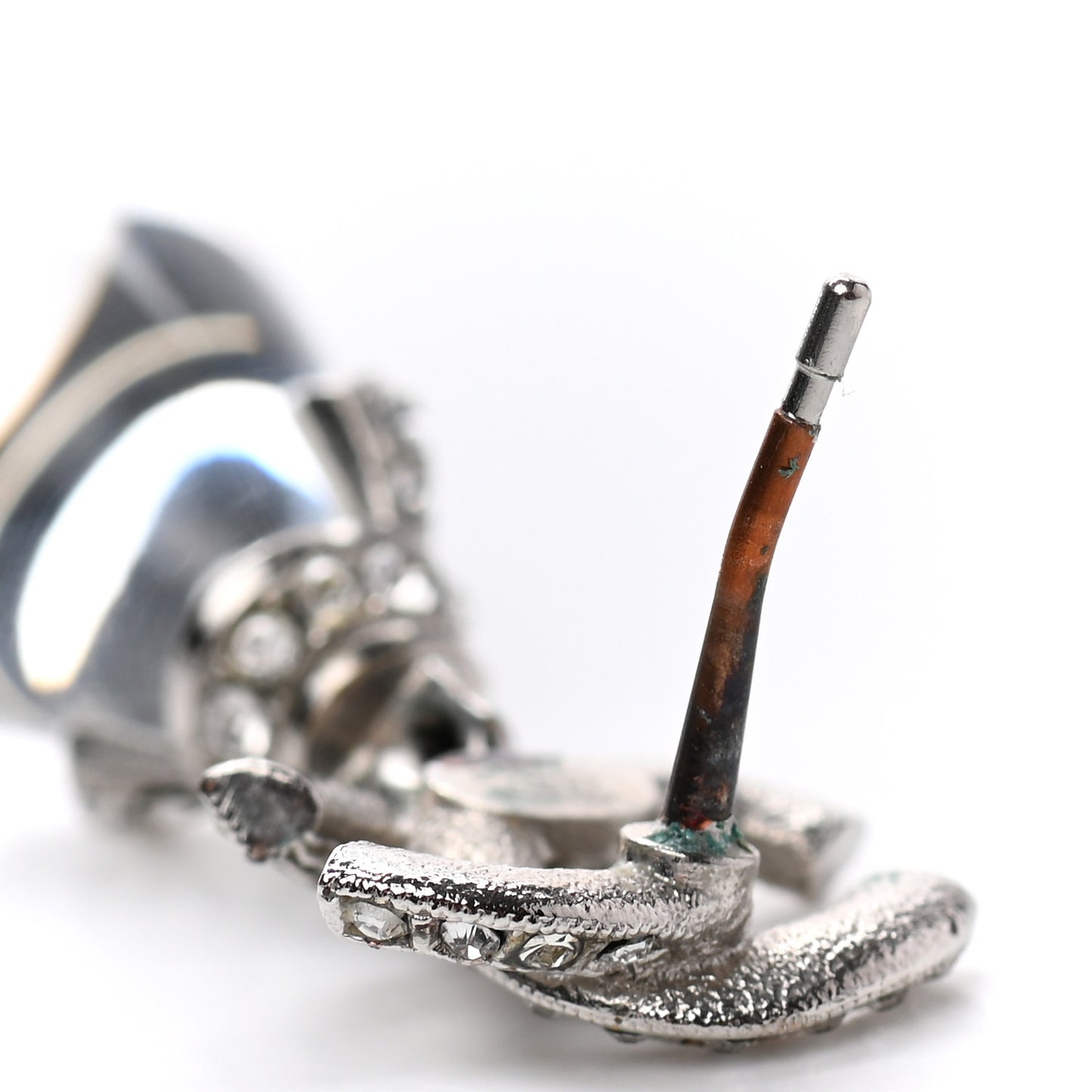 Ruthenium Crystal CC Drop Earrings Silver