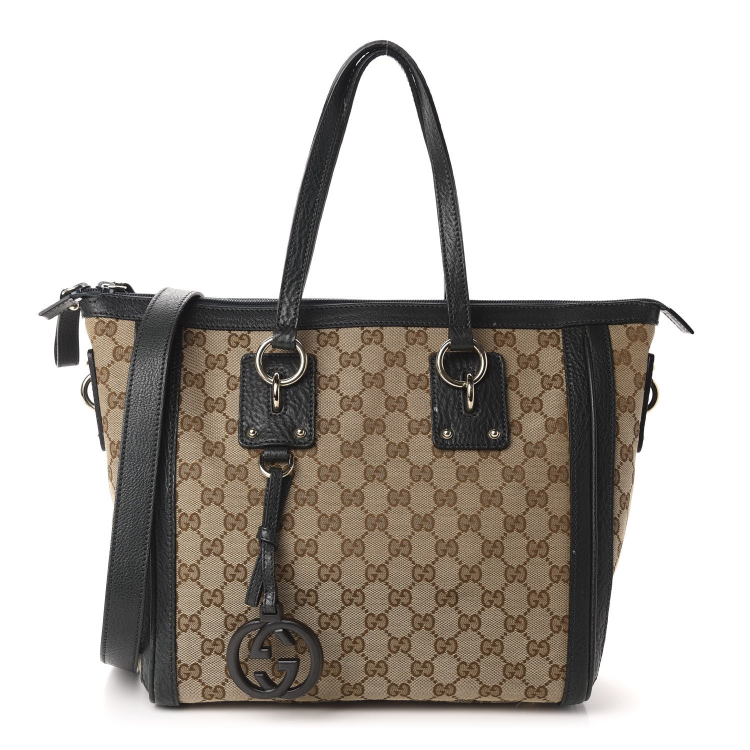 Gucci Monogram Medium Charm Top Handle Bag Green 1 of 14