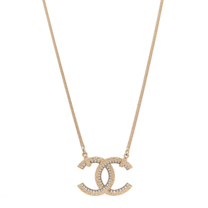Chanel Crystal CC Chain Necklace Gold 1 of 6